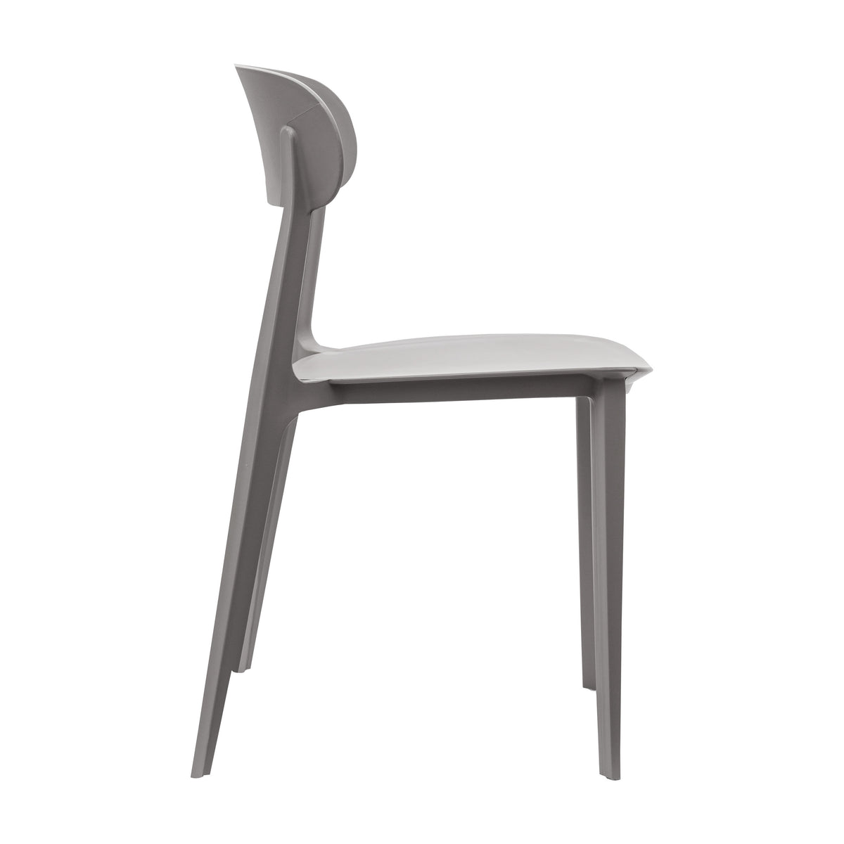 Gray |#| Commercial All-Weather Gray Resin Patio Stack Chair with Contoured Backrest