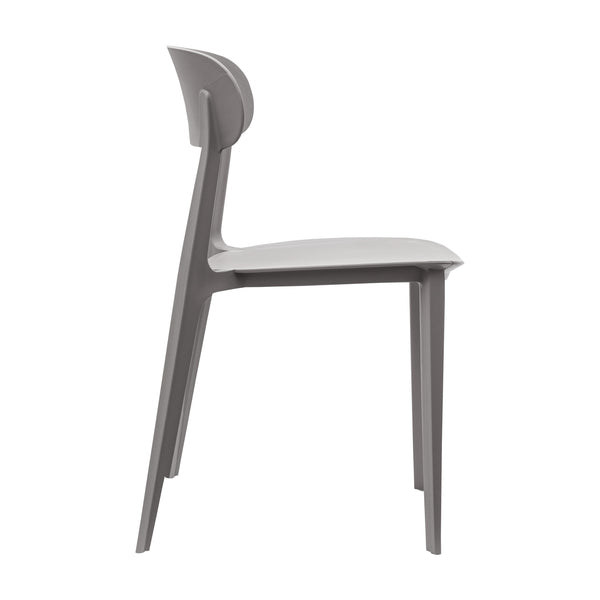 Gray |#| Commercial All-Weather Gray Resin Patio Stack Chair with Contoured Backrest