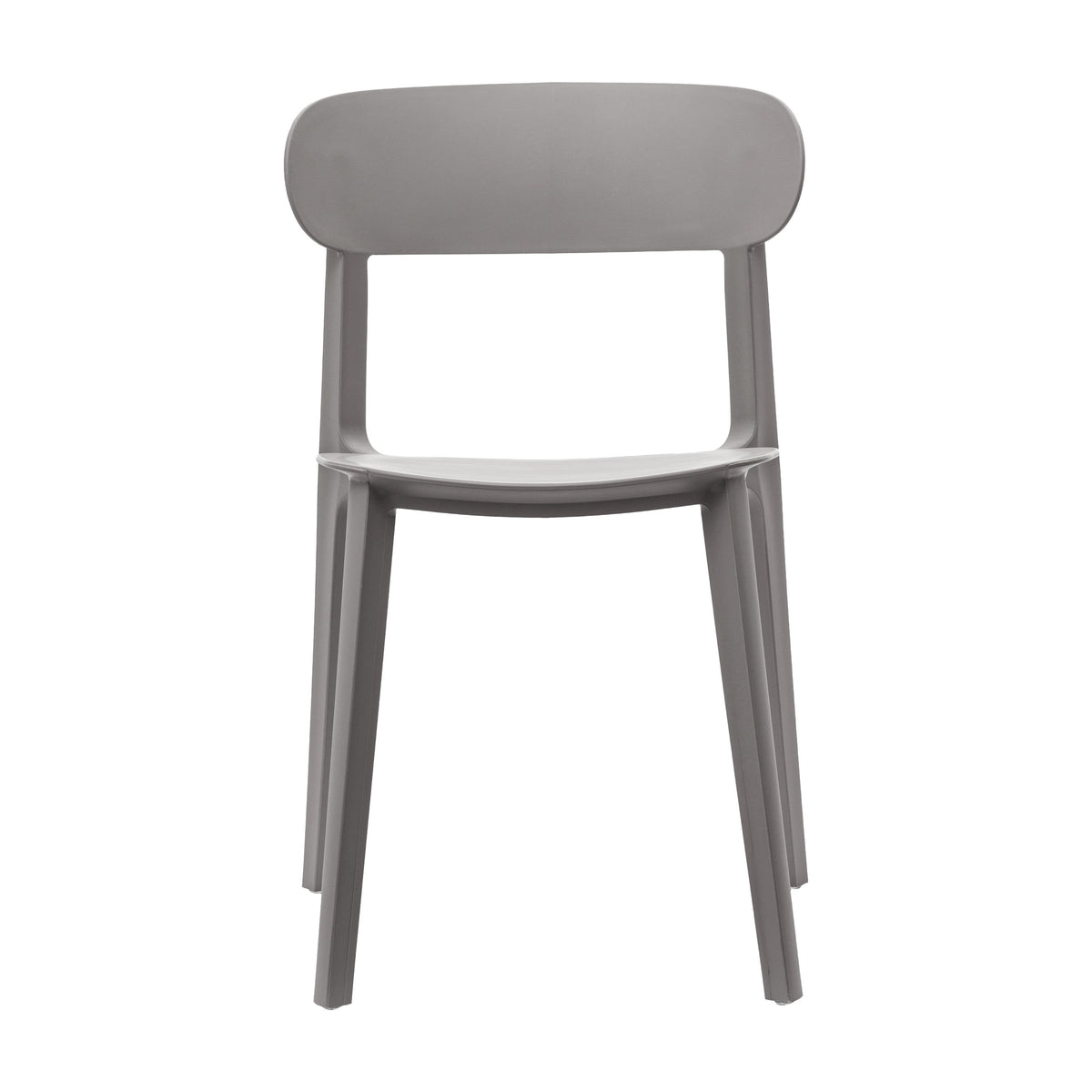Gray |#| Commercial All-Weather Gray Resin Patio Stack Chair with Contoured Backrest