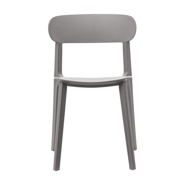 Gray |#| Commercial All-Weather Gray Resin Patio Stack Chair with Contoured Backrest