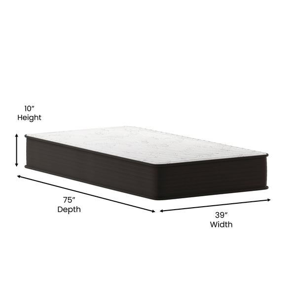 Twin |#| 10" Hybrid Foam and Pocket Spring Mattress, Twin Mattress in a Box