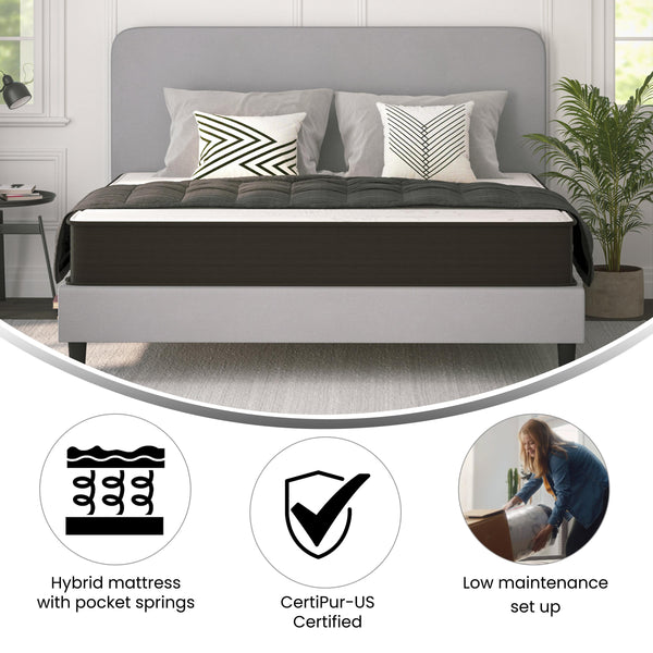 King |#| 10" Hybrid Foam and Pocket Spring Mattress, King Mattress in a Box