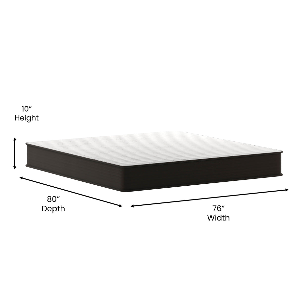 King |#| 10" Hybrid Foam and Pocket Spring Mattress, King Mattress in a Box