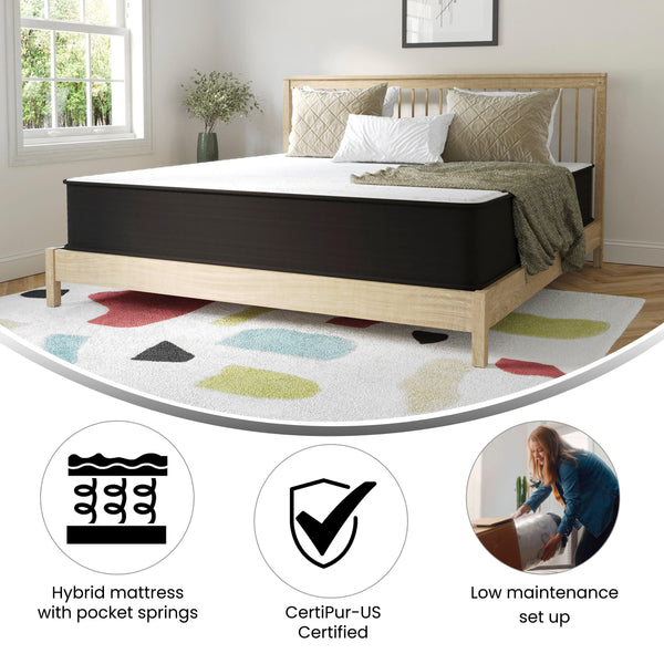 King |#| 12" Hybrid Foam and Pocket Spring Mattress, King Mattress in a Box