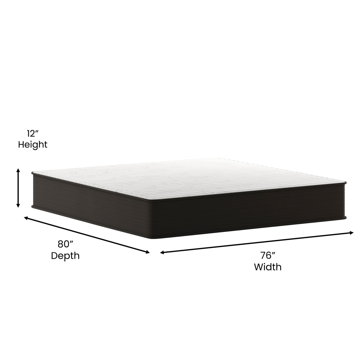 King |#| 12" Hybrid Foam and Pocket Spring Mattress, King Mattress in a Box