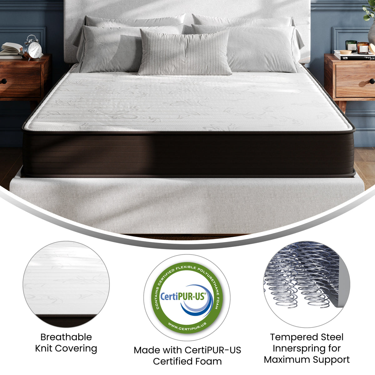 Full |#| 8" Hybrid Innerspring Mattress, Full Mattress in a Box - Premium Mattress