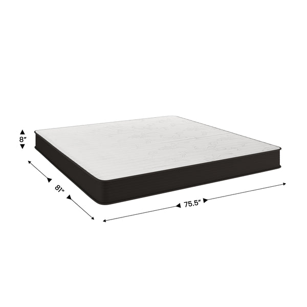 King |#| 8" Hybrid Innerspring Mattress, King Mattress in a Box - Premium Mattress
