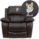 Brown |#| Personalized Dreamweaver Brown LeatherSoft Rocker Recliner with Padded Arms