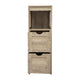 Brown |#| Farmhouse Bathroom Storage Organizer with 2 Drawers and Open Shelf in Brown