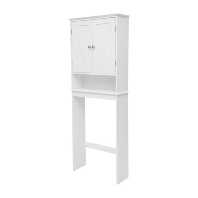 Farmhouse Over the Toilet Cabinet with Shelves and Magnetic Closure Doors - View 1