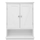White |#| Farmhouse Over the Toilet Cabinet with Shelves and Magnetic Closure Doors-White
