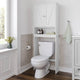 White |#| Farmhouse Over the Toilet Cabinet with Shelves and Magnetic Closure Doors-White