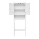 White |#| Farmhouse Over the Toilet Cabinet with Shelves and Magnetic Closure Doors-White