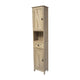Brown |#| Farmhouse Freestanding Linen Tower with Shelves, Drawer, and Doors - Brown