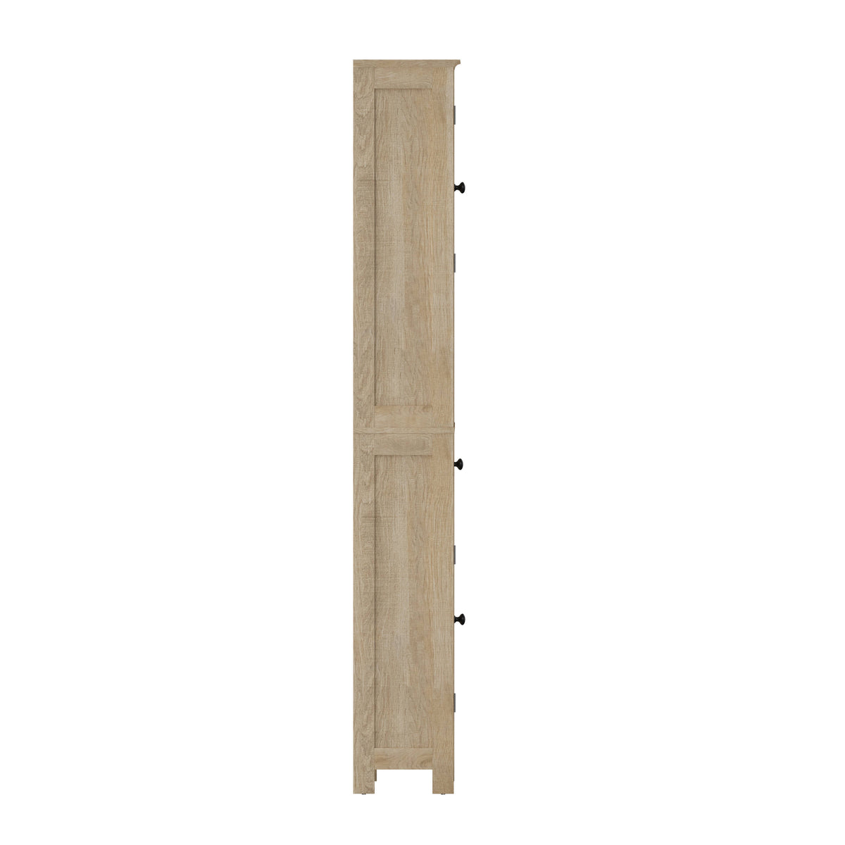Brown |#| Farmhouse Freestanding Linen Tower with Shelves, Drawer, and Doors - Brown