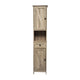 Brown |#| Farmhouse Freestanding Linen Tower with Shelves, Drawer, and Doors - Brown