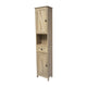 Brown |#| Farmhouse Freestanding Linen Tower with Shelves, Drawer, and Doors - Brown