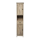 Brown |#| Farmhouse Freestanding Linen Tower with Shelves, Drawer, and Doors - Brown