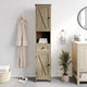 Brown |#| Farmhouse Freestanding Linen Tower with Shelves, Drawer, and Doors - Brown