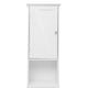 White |#| Farmhouse Freestanding Linen Tower with Shelves, Drawer, and Doors - White