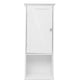 White |#| Farmhouse Freestanding Linen Tower with Shelves, Drawer, and Doors - White