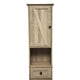 Brown |#| Farmhouse Freestanding Linen Tower with Shelves, Drawer, and Doors - Brown