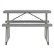 Gray |#| Indoor/Outdoor Commercial Grade Kids Gray Folding Picnic Table with Benches