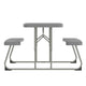 Gray |#| Indoor/Outdoor Commercial Grade Kids Gray Folding Picnic Table with Benches