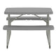 Gray |#| Indoor/Outdoor Commercial Grade Kids Gray Folding Picnic Table with Benches