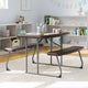 Brown |#| Indoor/Outdoor Commercial Grade Kids Brown Folding Picnic Table with Benches