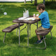 Brown |#| Indoor/Outdoor Commercial Grade Kids Brown Folding Picnic Table with Benches