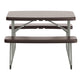 Brown |#| Indoor/Outdoor Commercial Grade Kids Brown Folding Picnic Table with Benches