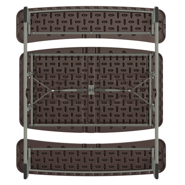 Brown |#| Indoor/Outdoor Commercial Grade Kids Brown Folding Picnic Table with Benches