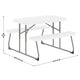 White |#| Indoor/Outdoor Commercial Grade Kids White Folding Picnic Table with Benches