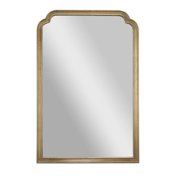 Weathered |#| Large Accent Wall Mirror with Solid Rubberwood Frame in Weathered - 36" x 24"