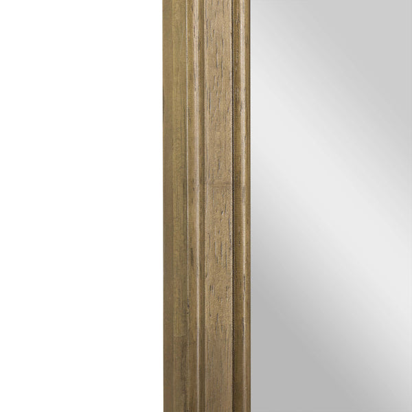 Weathered |#| Large Accent Wall Mirror with Solid Rubberwood Frame in Weathered - 36" x 24"