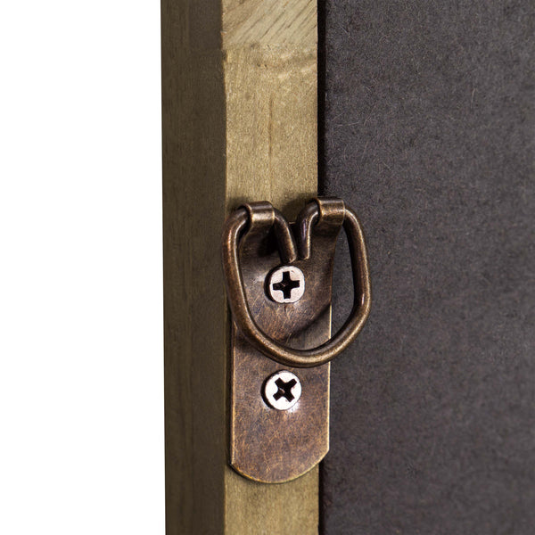 Weathered |#| Large Accent Wall Mirror with Solid Rubberwood Frame in Weathered - 36" x 24"