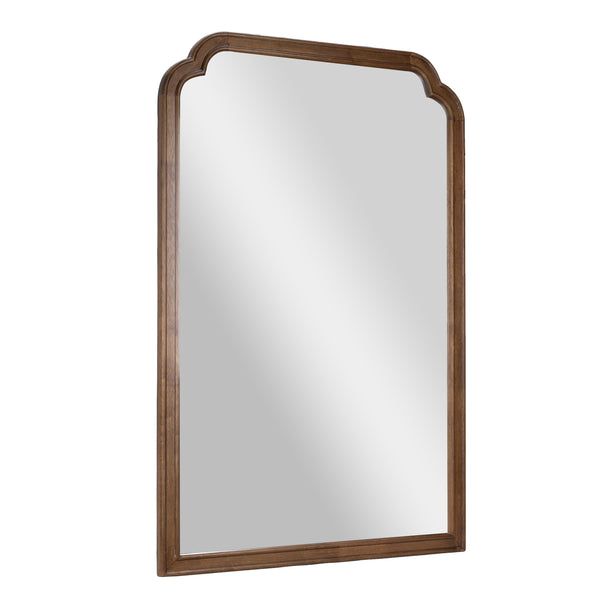Rustic Brown |#| Large Accent Wall Mirror with Solid Rubberwood Frame in Rustic Brown - 36" x 24"