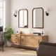 Rustic Brown |#| Large Accent Wall Mirror with Solid Rubberwood Frame in Rustic Brown - 36" x 24"