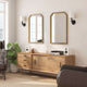 Weathered |#| Large Accent Wall Mirror with Solid Rubberwood Frame in Weathered - 36" x 24"
