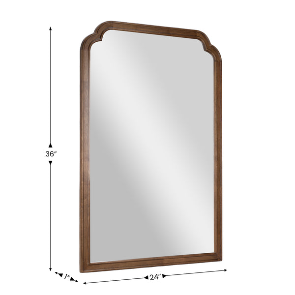 Rustic Brown |#| Large Accent Wall Mirror with Solid Rubberwood Frame in Rustic Brown - 36" x 24"