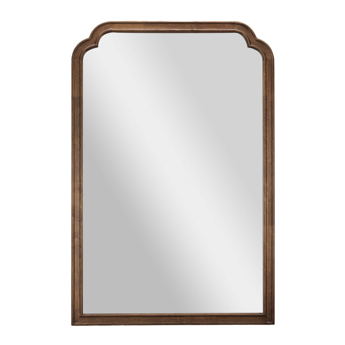 Rustic Brown |#| Large Accent Wall Mirror with Solid Rubberwood Frame in Rustic Brown - 36" x 24"