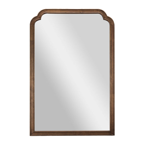 Rustic Brown |#| Large Accent Wall Mirror with Solid Rubberwood Frame in Rustic Brown - 36" x 24"