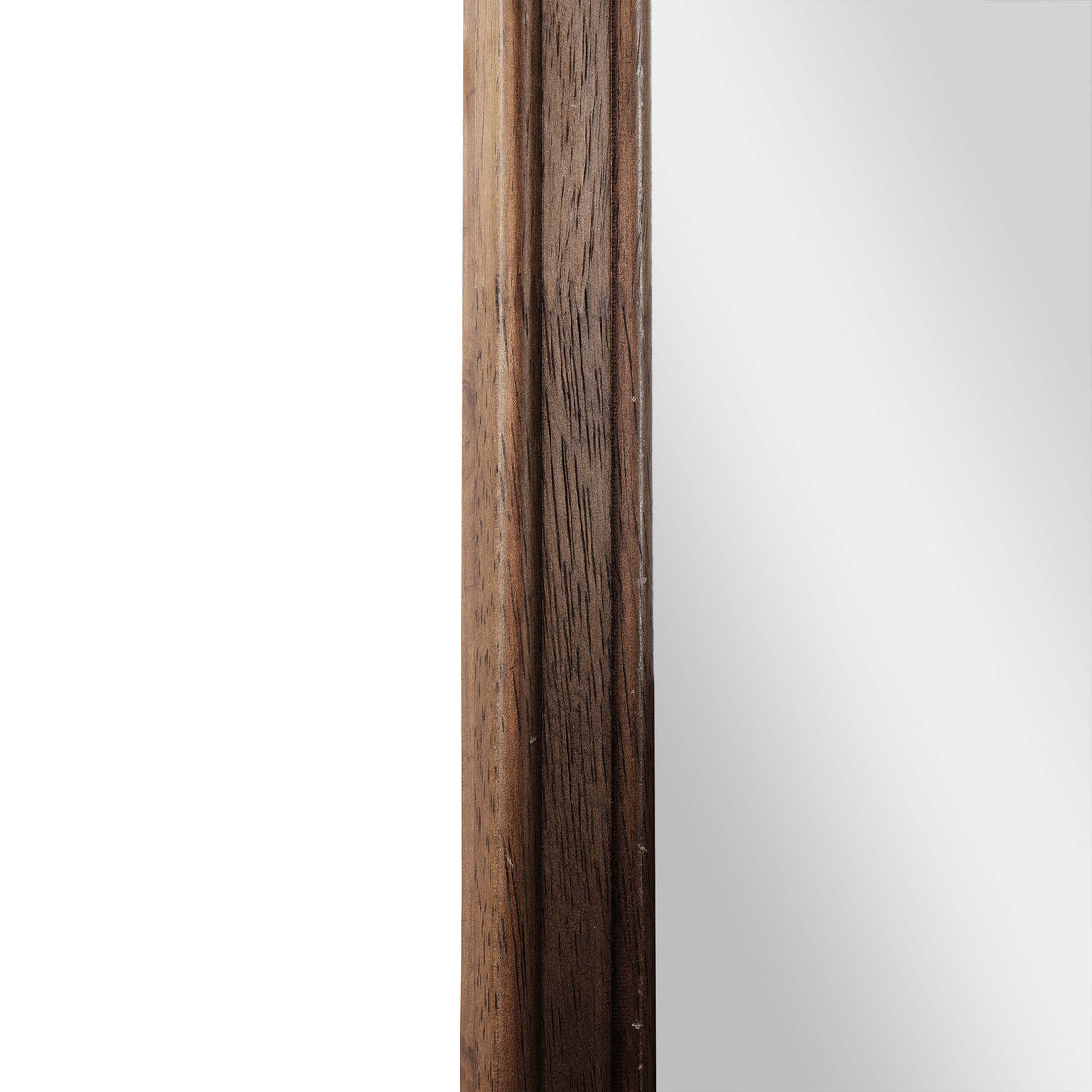 Rustic Brown |#| Large Accent Wall Mirror with Solid Rubberwood Frame in Rustic Brown - 36" x 24"