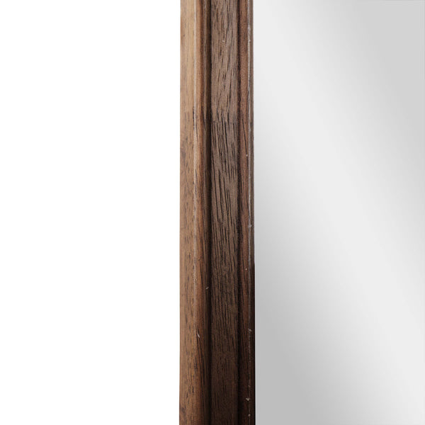 Rustic Brown |#| Large Accent Wall Mirror with Solid Rubberwood Frame in Rustic Brown - 36" x 24"