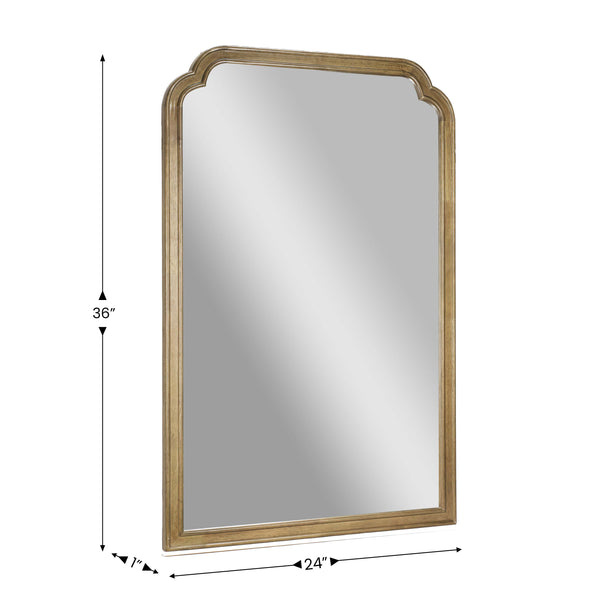 Weathered |#| Large Accent Wall Mirror with Solid Rubberwood Frame in Weathered - 36" x 24"