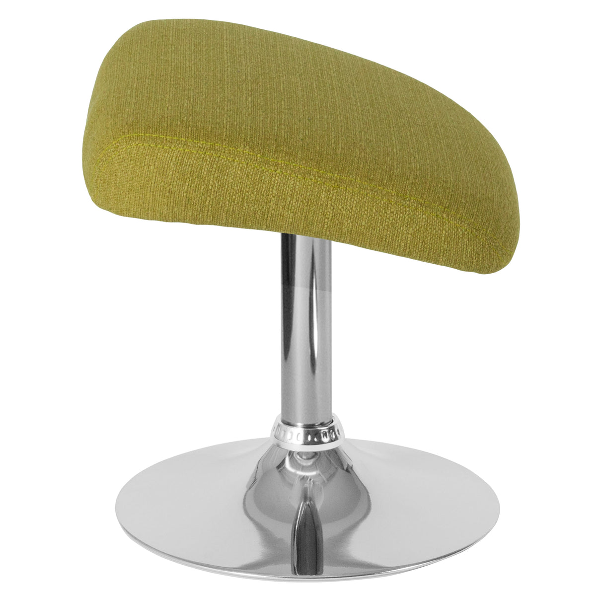 Green Fabric |#| Green Fabric Ottoman Footrest with Chrome Base - Living Room Furniture