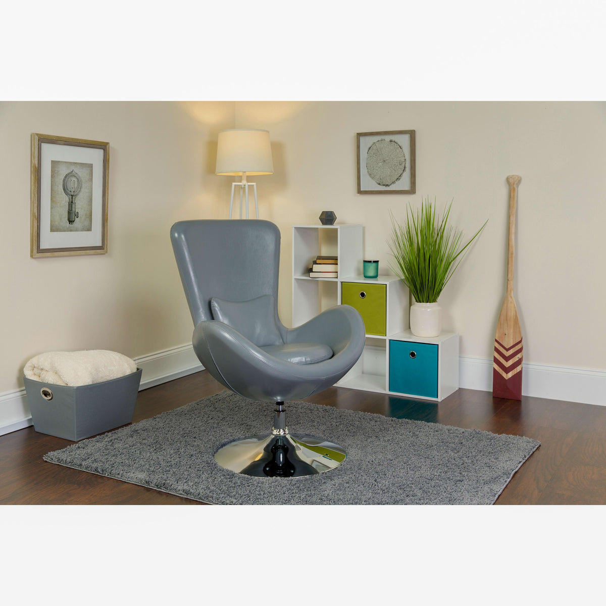 Gray LeatherSoft |#| Gray LeatherSoft Side Reception Chair with Bowed Seat - Guest Seating