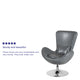 Gray LeatherSoft |#| Gray LeatherSoft Side Reception Chair with Bowed Seat - Guest Seating