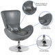 Gray LeatherSoft |#| Gray LeatherSoft Side Reception Chair with Bowed Seat - Guest Seating